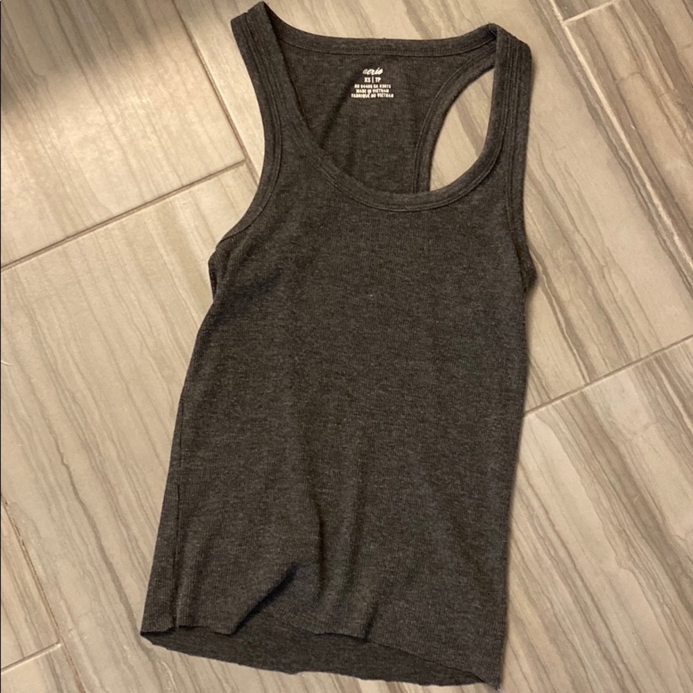 Aerie dark grey ribbed tank top. No damage. Never used.
